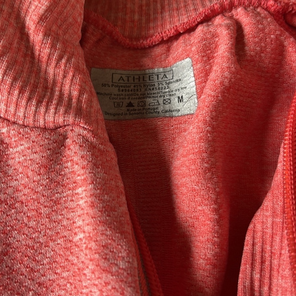Athleta Pink Fast Track Half-zip Ruched Top - Picture 2 of 5